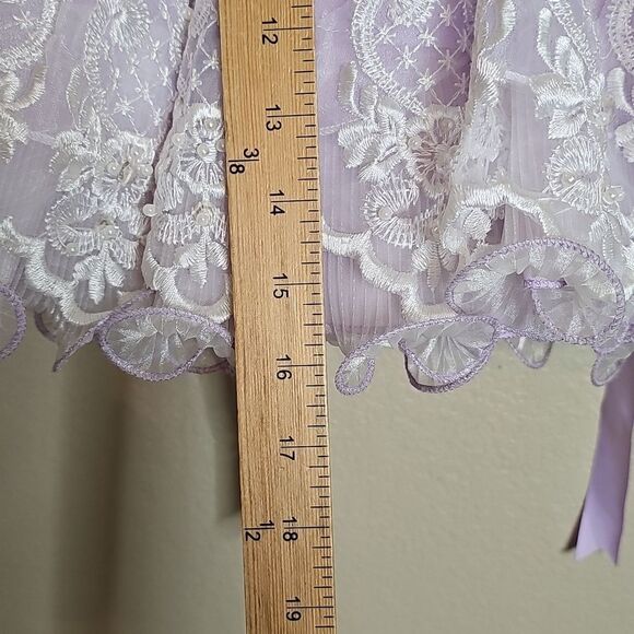 Baby Pageant Dress 6month Lavender Lace‎ Pearl Beaded Cupcake Dress Tip Top - Picture 9 of 11